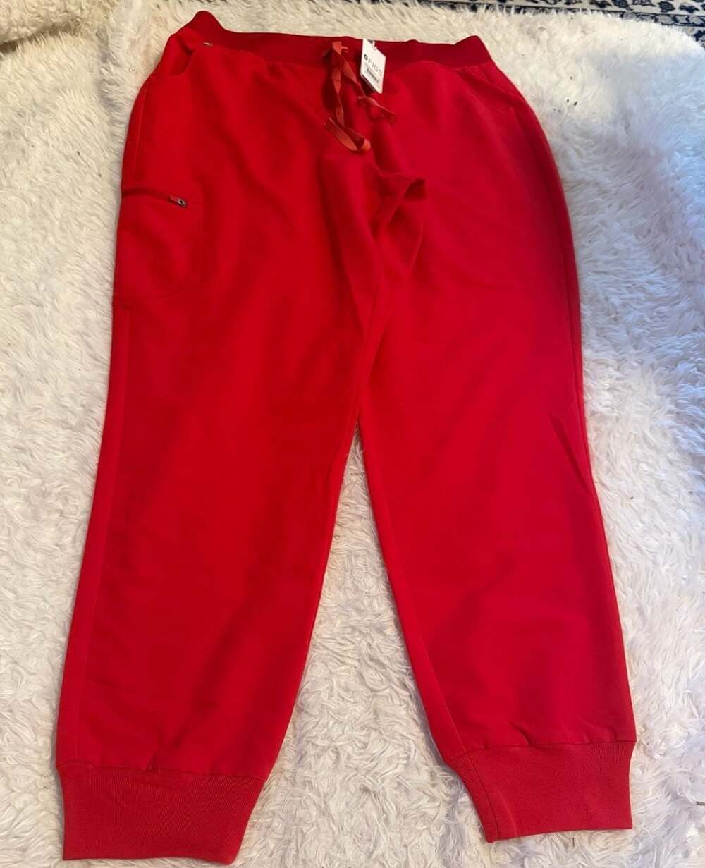 FIGS High Waisted Zamora Tall Jogger Scrub Pants 2XL Red